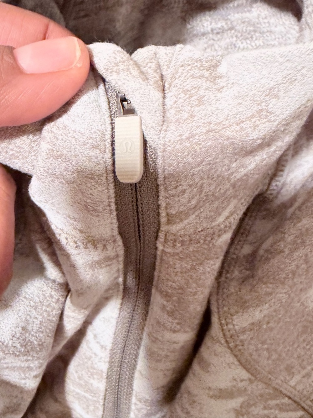 Lululemon Light Beige and white  Zip-Up Hoodie